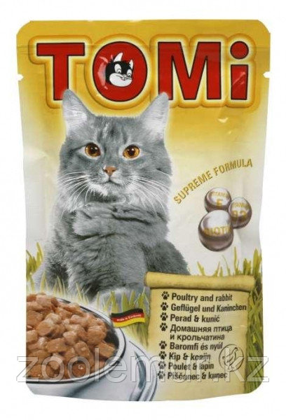 TOMI пауч - для кошек (птица и кролик) 100 гр.