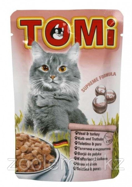  TOMI пауч - для кошек (телятина и индейка) 100 гр.