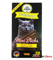 TOMI Delicious Mini Sticks мини палочки для кошек упаковка 20х2г, с Сыром