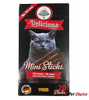 TOMI Delicious Mini Sticks мини палочки для кошек упаковка 20х2г, с Салями