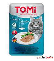 TOMI консервы для кошек-пауч GF c лососем в яичном желе 100 гр. 