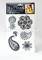 Временная татуировка Metallic temporary tattoos узоры 05 16х26.7 см черный