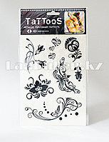 Уақытша татуировкасы Metallic temporary tattoos рнектері 07 16х26,7 см қара