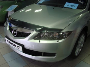 Мухобойка (дефлектор капота) Mazda 6 2002-2007 хэтчбек - фото 1 - id-p56599926