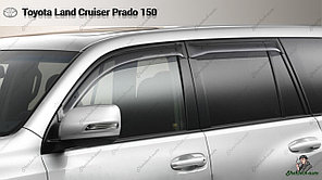 Оригинальные Ветровики (дефлекторы окон) Toyota Land Cruiser Prado 155 2013-2016 OEM с креплением и логотипом