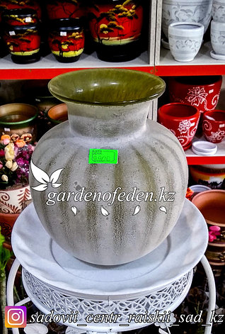Стеклянная, декоративная ваза "Арбуз". Высота 25см., фото 2