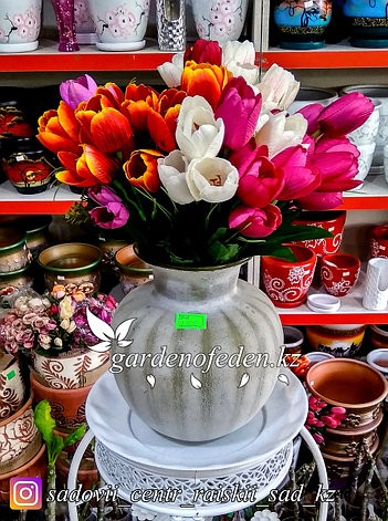 Стеклянная, декоративная ваза "Арбуз". Высота 25см., фото 2