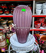 Стеклянная, декоративная ваза. Высота 40см. Цвет: Розовый.