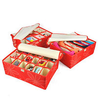Набор органайзеров для нижнего белья с крышками красного цвета (№90), Алматы