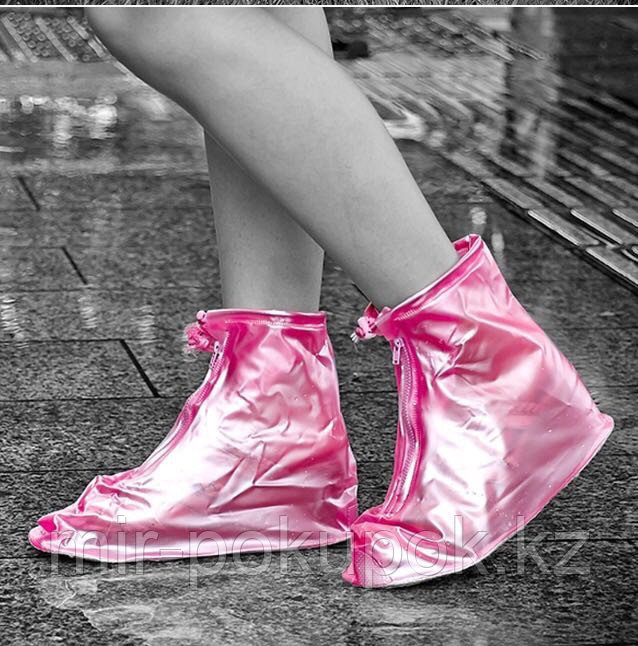 Защитные чехлы (дождевики, пончи, бахилы) для обуви от дождя и грязи с подошвой цветные - фото 1 - id-p56663964