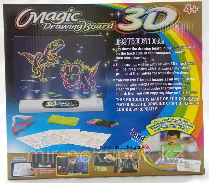 Волшебная 3Д Доска-Планшет для рисования Динозавр Magic Drawing Board 3D, Алматы