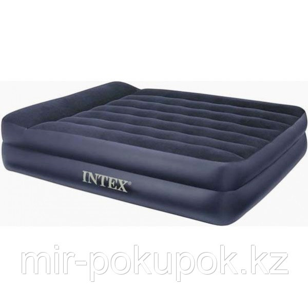 Кровать надувная двуспальная 203x157x47 см, max 273 кг, Intex 66720, поверхность флок, Алматы