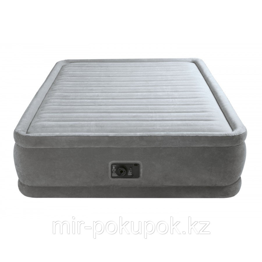 Кровать надувная Intex 152х203х46 см, max 273 кг Intex 64414, поверхность флок, встроенный насос, Алматы