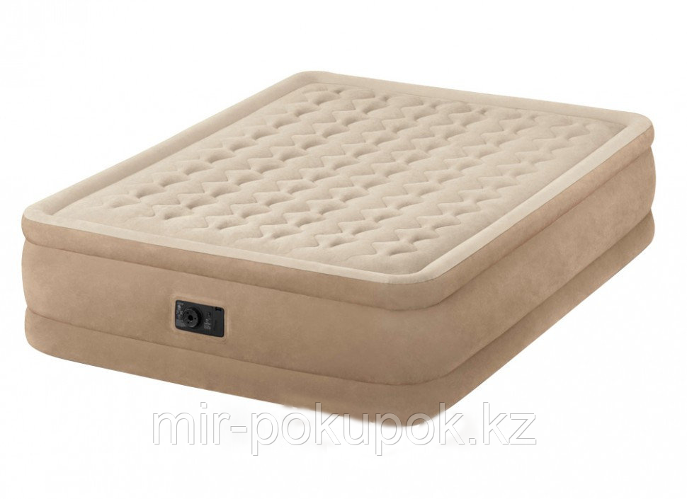 Кровать надувная Intex 152х203х46 см, Intex 64458, поверхность флок, встроенный насос, Алматы
