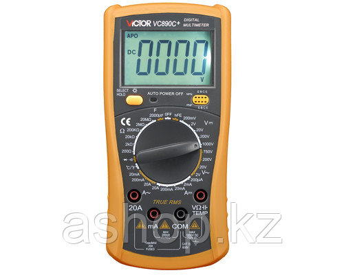 Мультиметр цифровой VICTOR VC890C+, Измерение: , U+, U~, I+, I~, R, C, t°, PN переход, Прозвонка