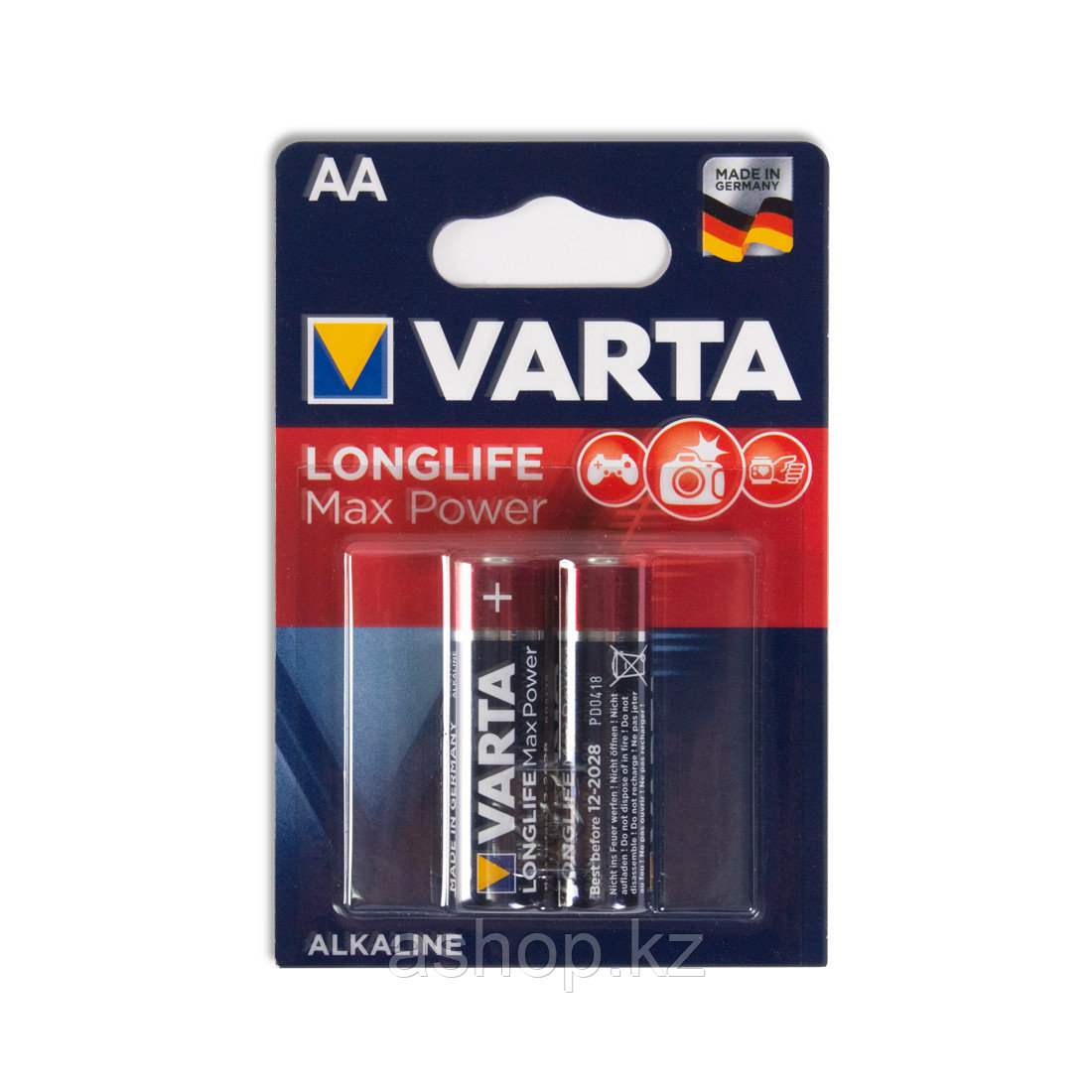 Батарейка VARTA LR6-BP2DG Long Life Max Power Mignon 1,5 В, Упакова: Блистер 2 шт., Аналоги: AA, Тип батареи: