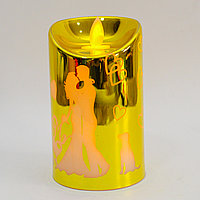 Светодиодная свеча на батарейках, "Парень и девушка", желтая