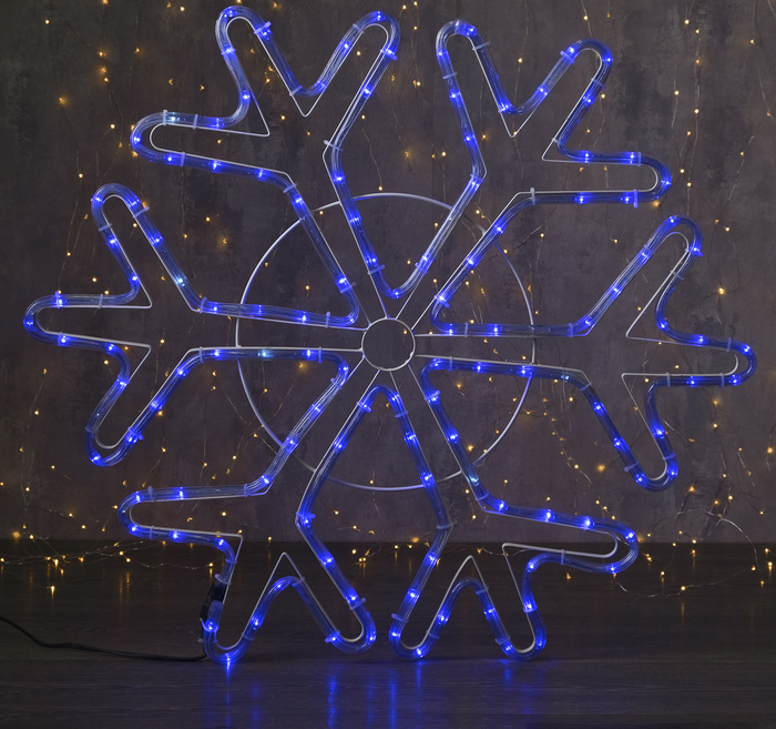 Фигура дюралайт "Снежинка" 69х69 см,144/24 LED,мерцание,220V СИНИЙ-БЕЛЫЙ
