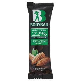 Батончик протеиновый BODYBAR 22% "Ореховый микс" в горьком шоколаде