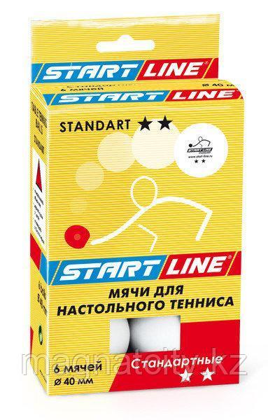 Шарики для настольного тенниса Standart 2* (6 мячей в упаковке, белые)