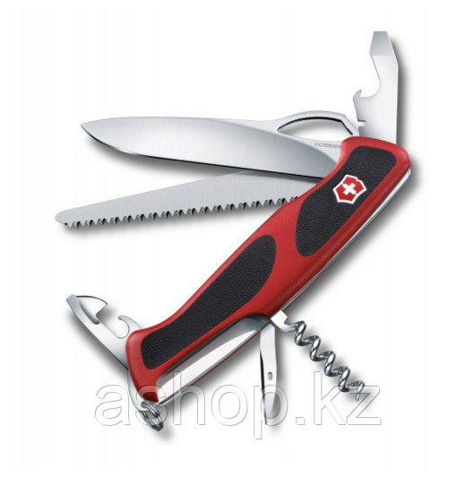 Нож складной карманный Victorinox Rangergrip, Функционал: Туризм, Кол-во функций: 12 в 1, Цвет: Красно-чёрный,