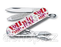 Нож складной карманный Victorinox Loving You, Функционал: Туризм, Кол-во функций: 7 в 1, Цвет: Разноцветный, (