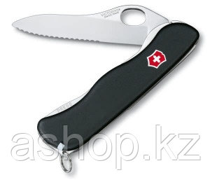 Нож складной солдатский Victorinox Sentinel Clip One Hand, Кол-во функций: 5 в 1, Цвет: Чёрный, (0.8416.MW3)