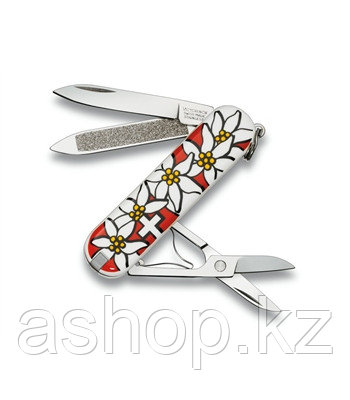 Нож складной карманный Victorinox Edelweiss, Функционал: Туризм, Кол-во функций: 7 в 1, Цвет: Разноцветный, (0
