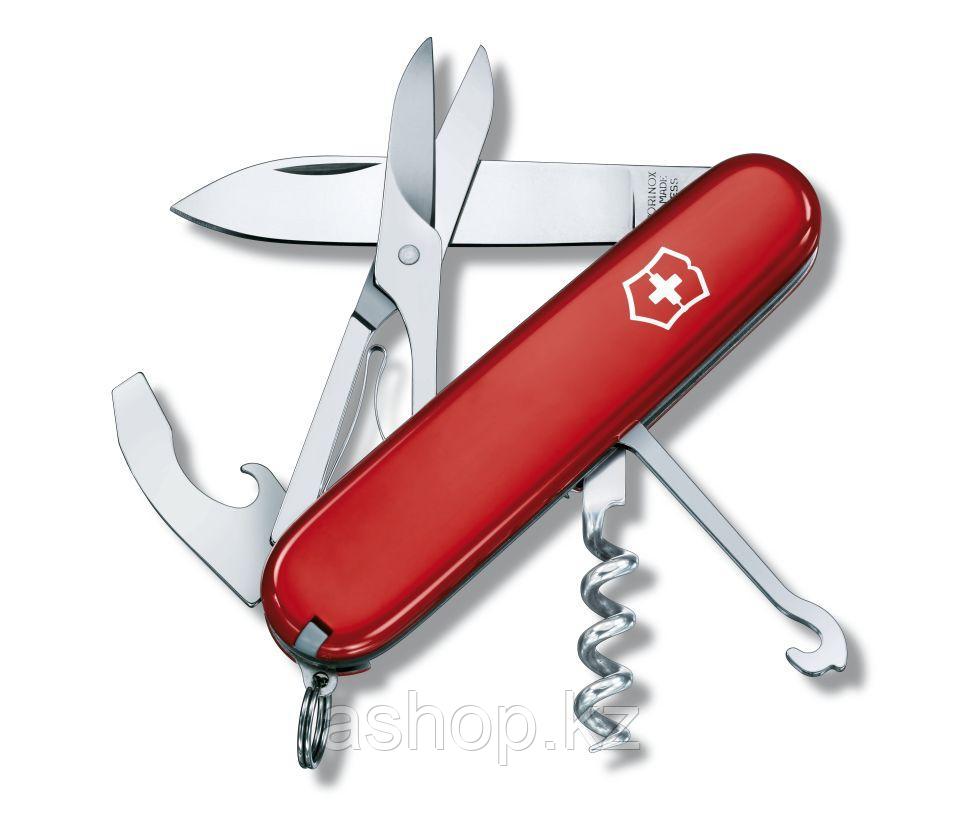 Нож складной офицерский Victorinox Compact, Функционал: Универсальная, Кол-во функций: 15 в 1, Цвет: Красный,