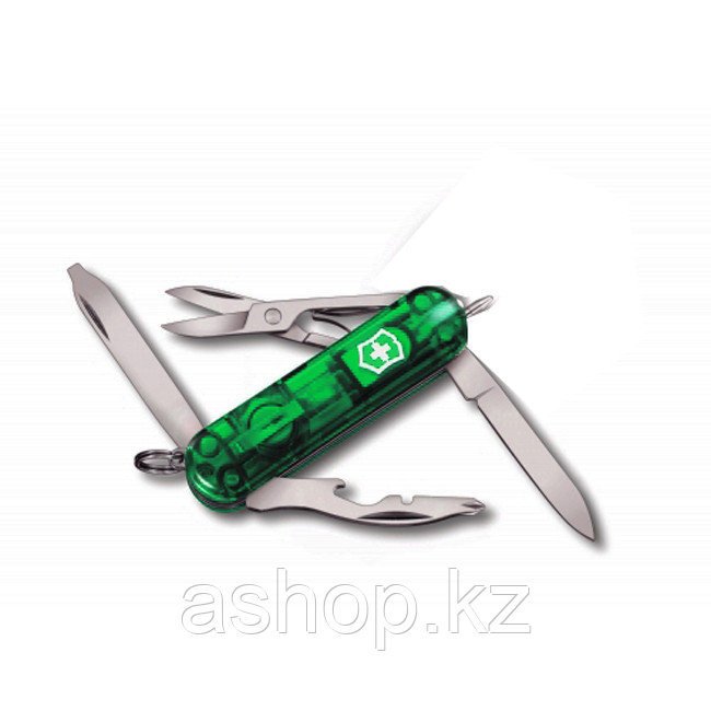 Нож складной карманный Victorinox Manager, Кол-во функций: 10 в 1, Цвет: Зелёный (полупрозрачный), (0.6365.T4)