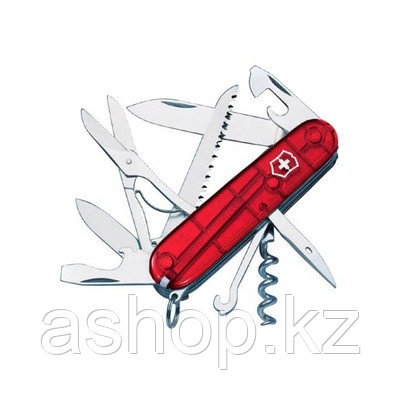 Нож складной армейский Victorinox Huntsman, Кол-во функций: 18 в 1, Цвет: Красный (прозрачный), (1.3713.Т)