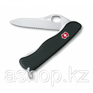 Нож складной солдатский Victorinox Sentinel One Hand, Кол-во функций: 5 в 1, Цвет: Чёрный, (0.8413.MW3)