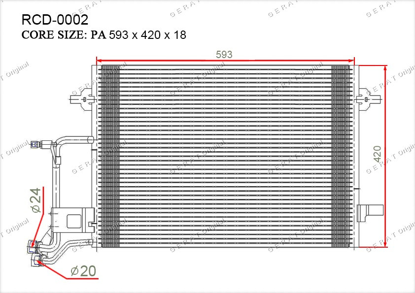 Радиатор кондиционера Gerat OEM4B0260403H