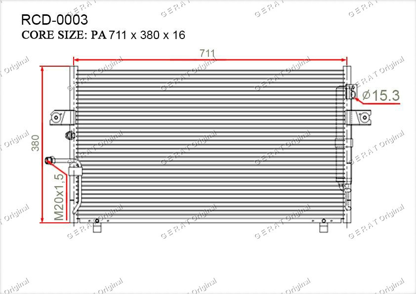 Радиатор кондиционера Gerat OEM921102Y910