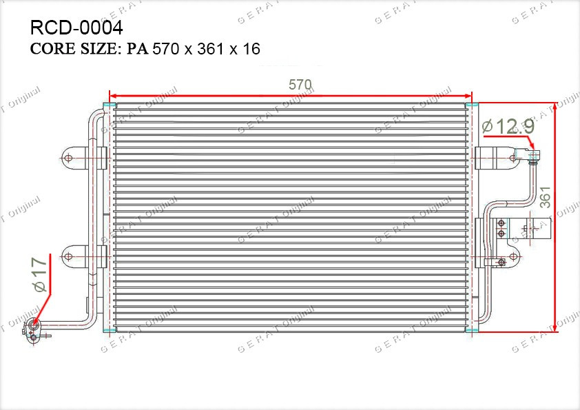 Радиатор кондиционера Gerat OEM1J0820413L