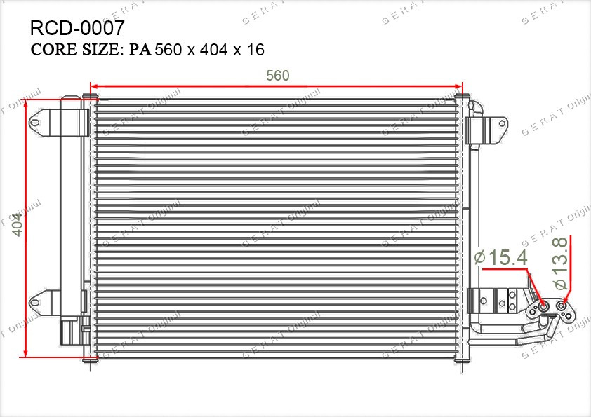 Радиатор кондиционера Gerat OEM1K0820411D