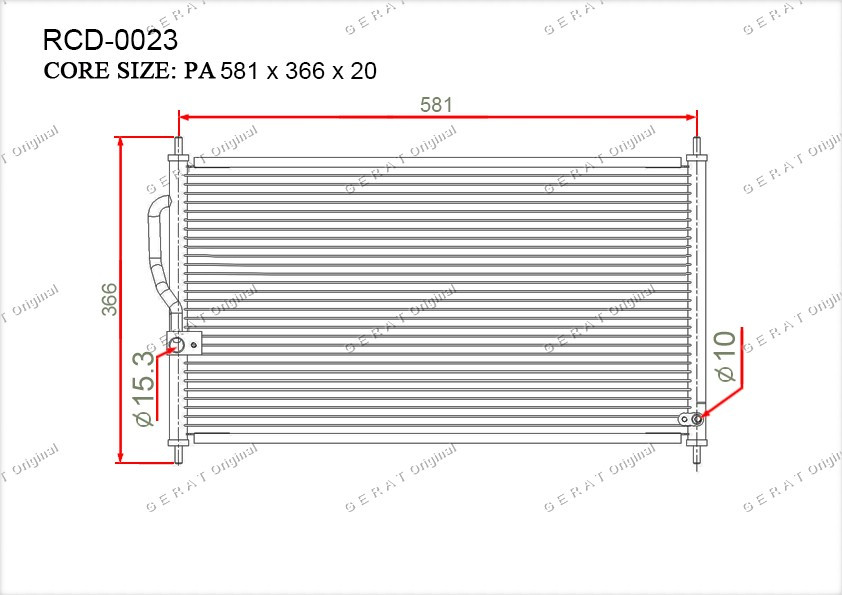 Радиатор кондиционера Gerat OEM80110S10003