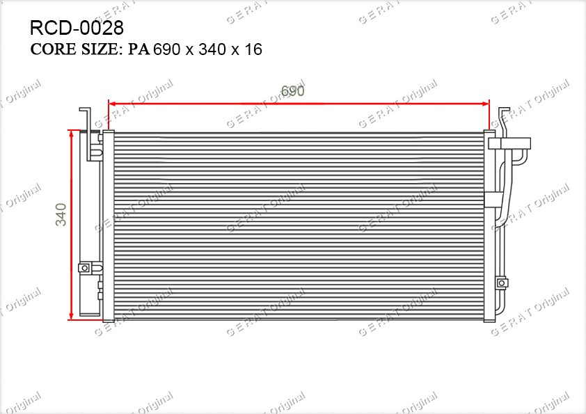 Радиатор кондиционера Gerat OEM9760638003