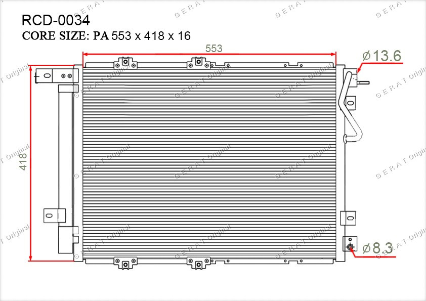 Радиатор кондиционера Gerat OEM976063E600