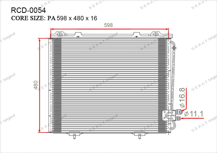 Радиатор кондиционера Gerat OEM2108300270