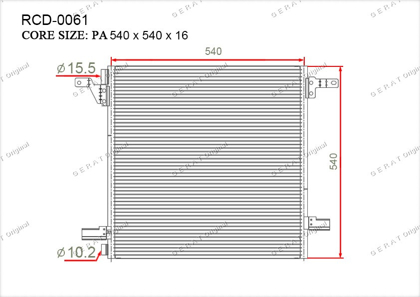 Радиатор кондиционера Gerat OEM1638300170