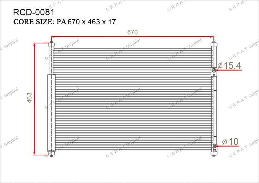 Радиатор кондиционера Gerat OEM9531064J00