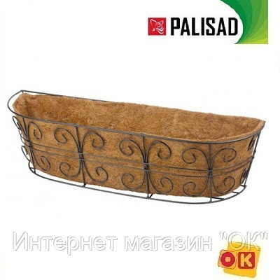 Пристенное кашпо с декором, 74 х 20 см, с кокосовой корзиной// PALISAD, фото 2