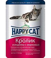 Happy Cat с кроликом, индейкой и морковью в соусе 100 г