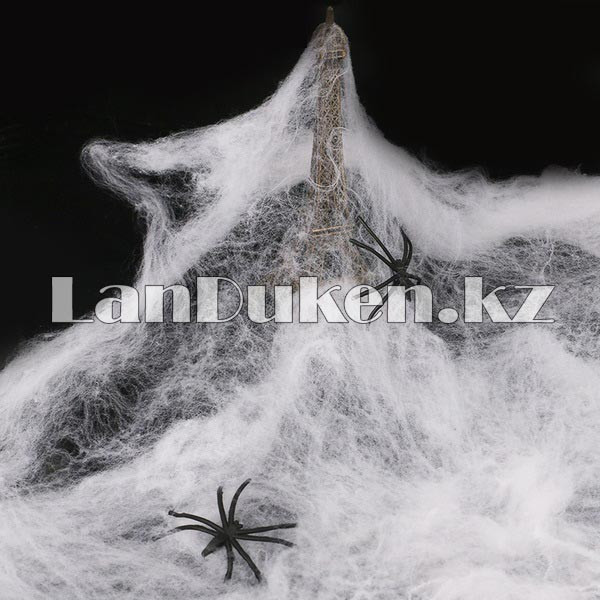 Декоративная марлевая паутина на Хэллоуин Spider webs (белая) - фото 2 - id-p56726752