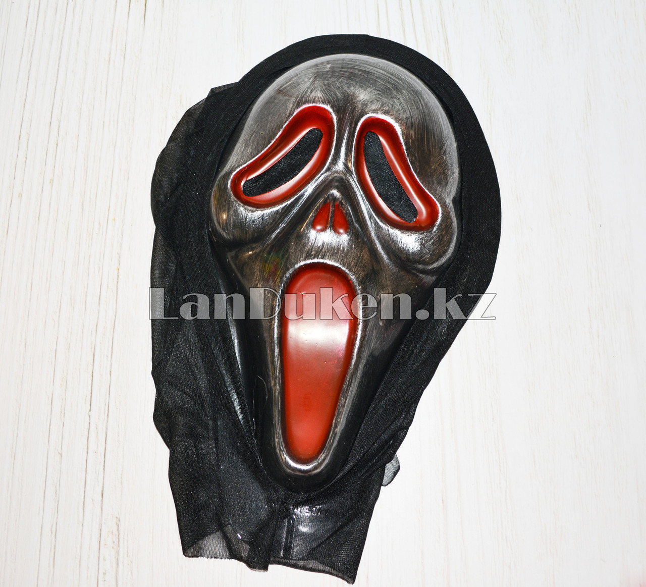 Маска Крик на Хэллоуин (Halloween) пластик-текстиль серебристо-красная - фото 3 - id-p56728531