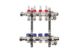 Коллектор с расходомерами Mixell из нержавеющей стали, 4 контура