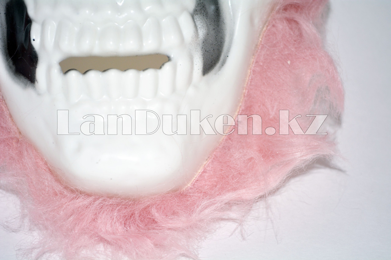 Маска на Хэллоуин череп с выпученным глазом и розовыми волосами на резинке A71 - фото 4 - id-p56744001