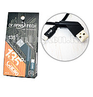 Кабель с разъемом micro-USB и с Г-образным USB-выходом (135 градусов) AFKA-TECH AF-34 2.4A 1метр