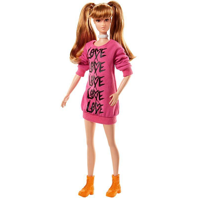 Barbie "Игра с модой" Кукла Барби Блондинка в розовой кофте "Love" #79 (Высокая)